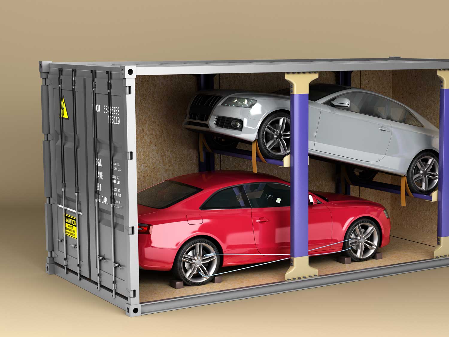 cars in container cars in container